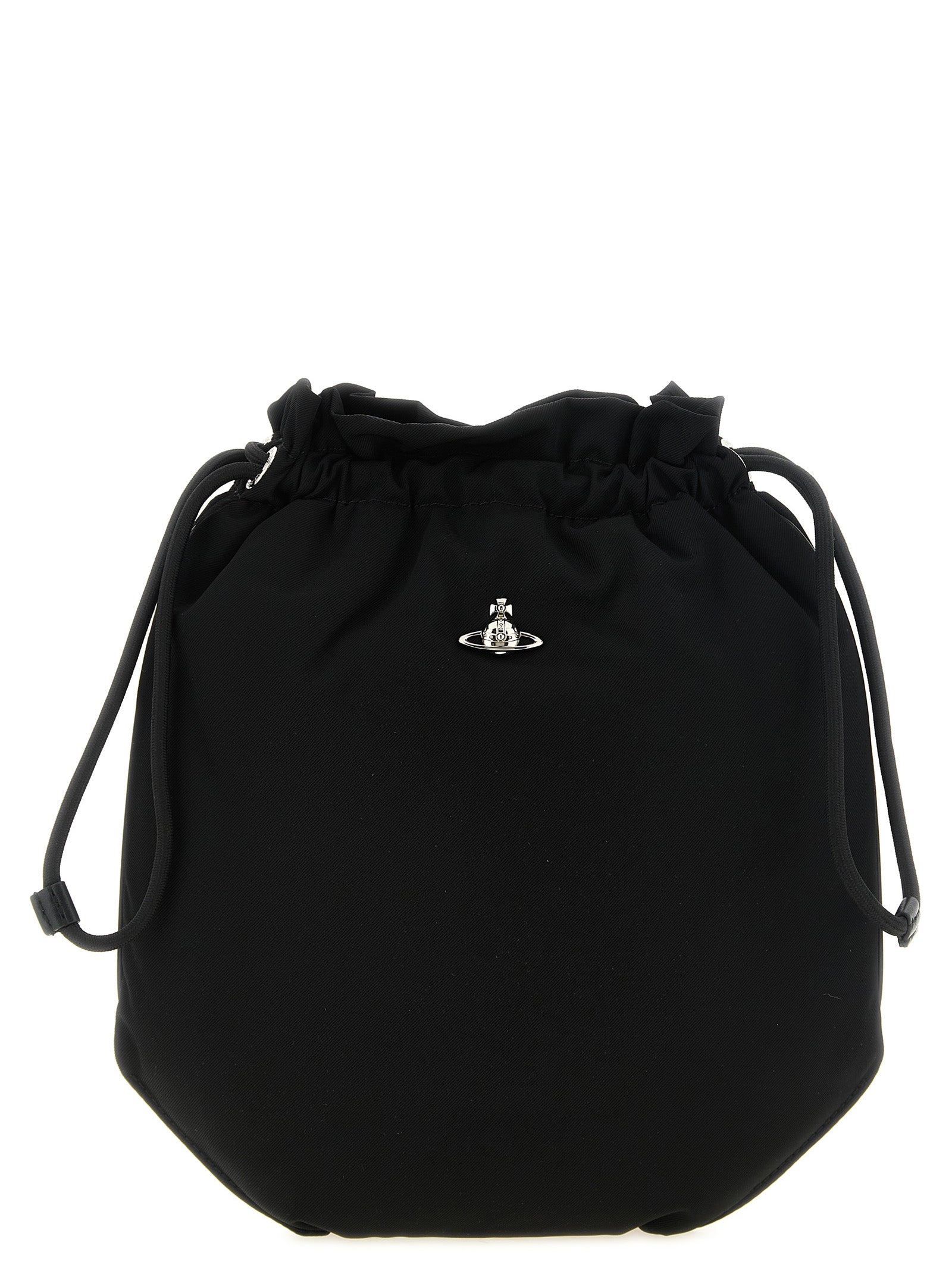 Elevate your style with the Vivienne Westwood Black Polyester Clutch Bag, a masterpiece of craftsmanship that embodies elegance and sophistication for the discerning individual.