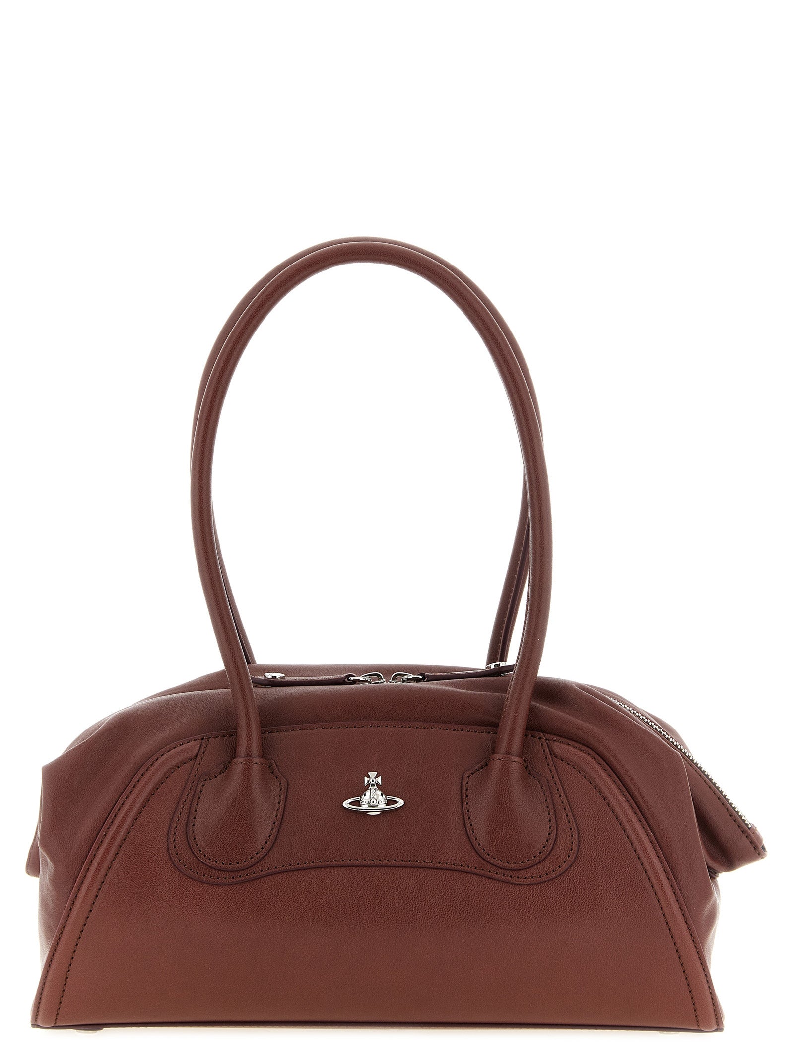 Indulge in the Vivienne Westwood Shirley Small shoulder bag, a luxurious calfskin masterpiece that embodies timeless elegance and sophisticated allure for discerning tastes.