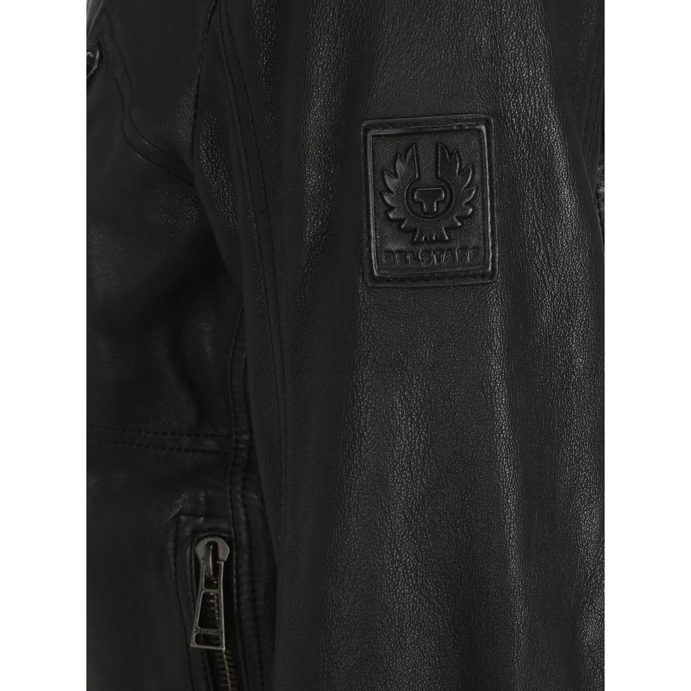 Belstaff Black Lambskin V Racer Jacket - Timeless Luxury Elegance