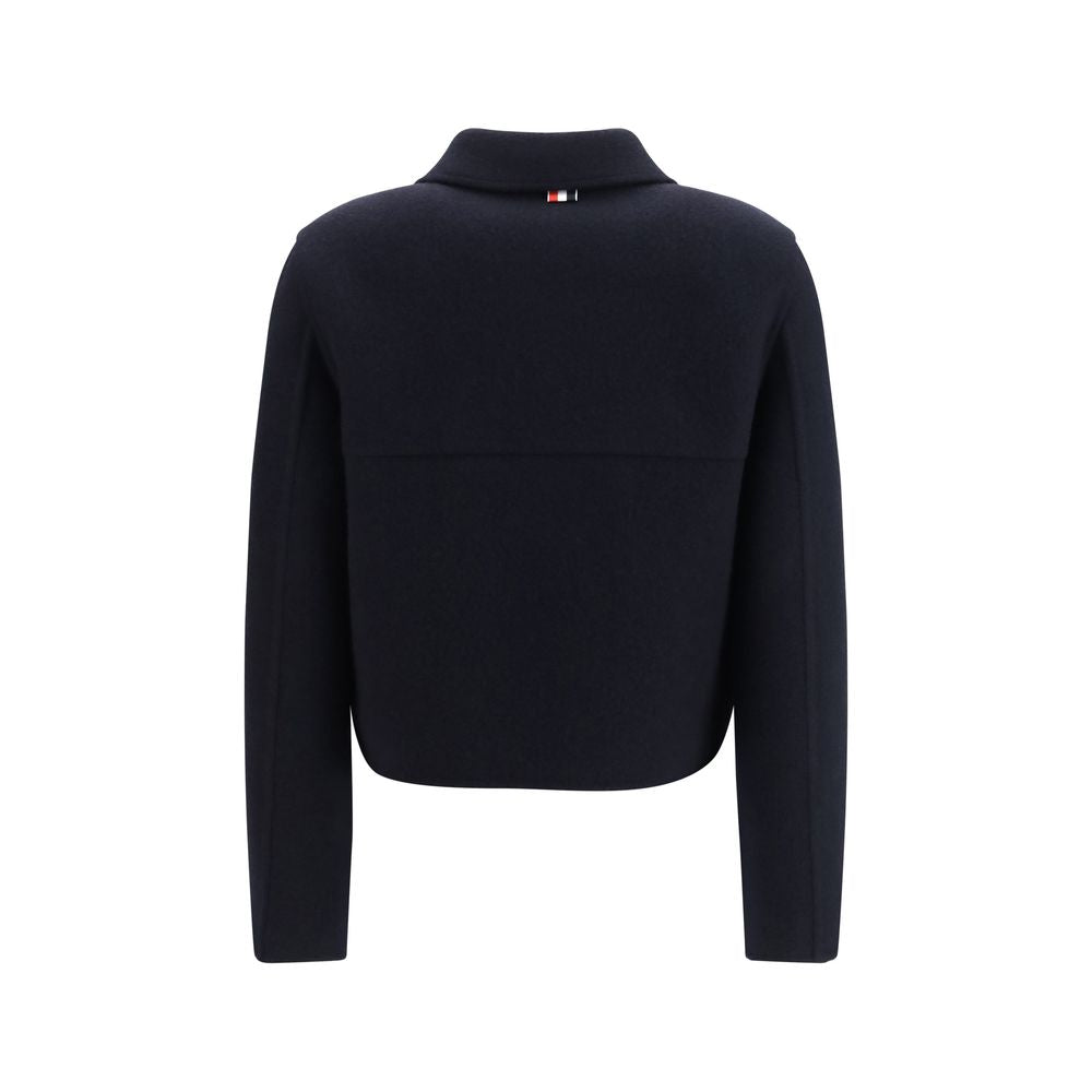 Thom Browne Blue Wool Cropped Jacket - Timeless Luxury Fashion