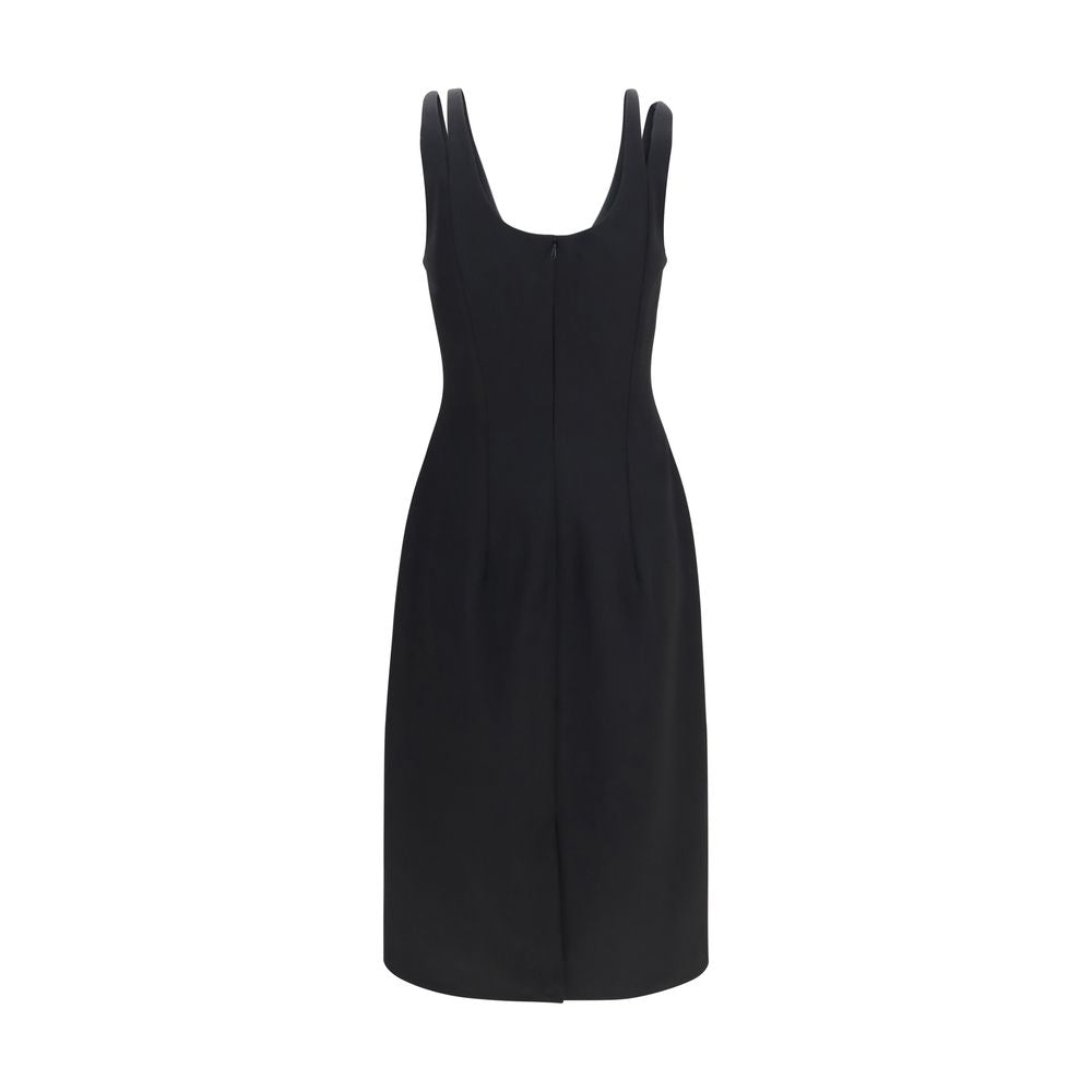 Versace Black Wool Midi Dress - Timeless Elegance Redefined