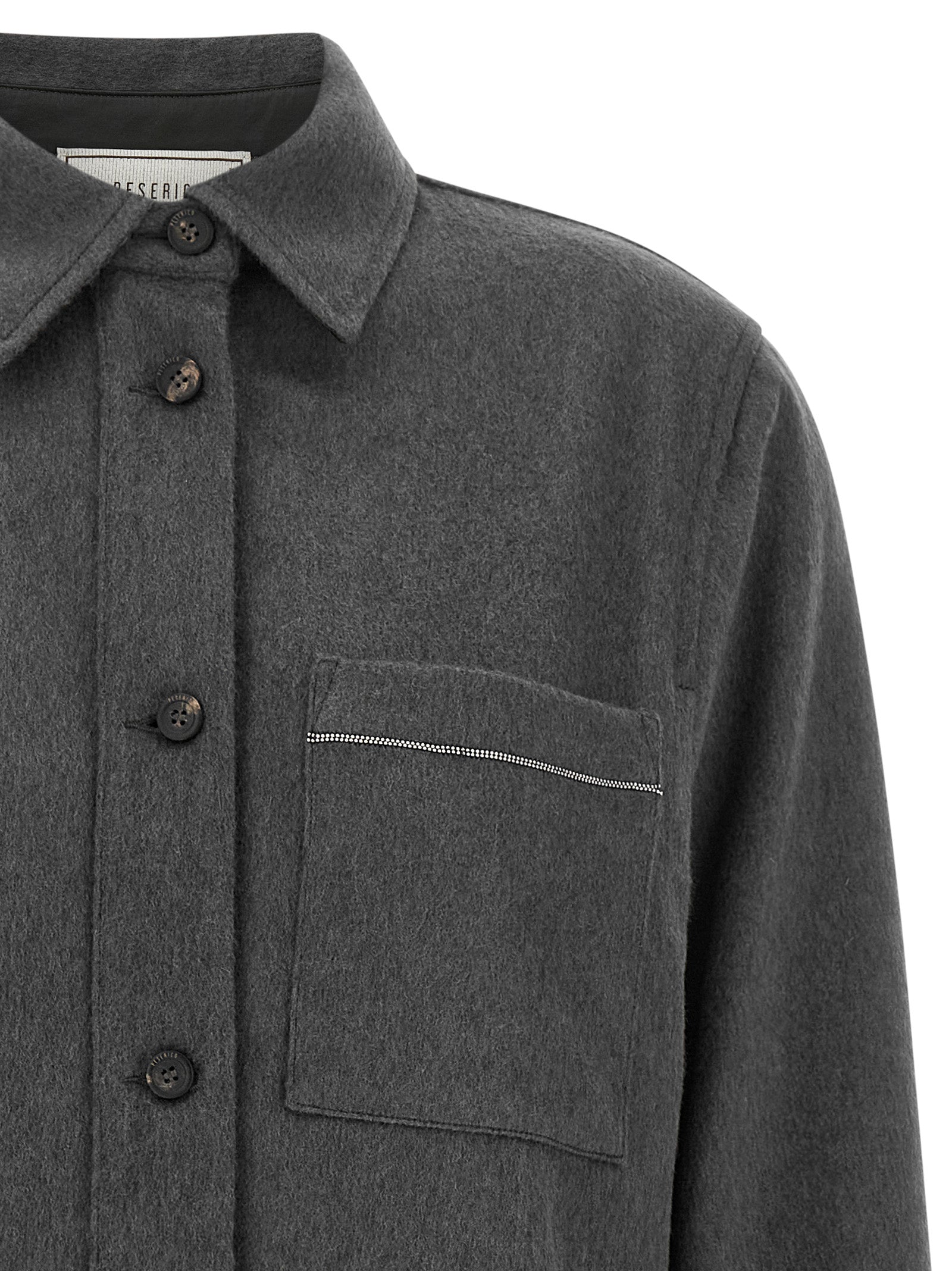 Peserico Gray Virgin Wool Blouse - Timeless Luxury Elegance