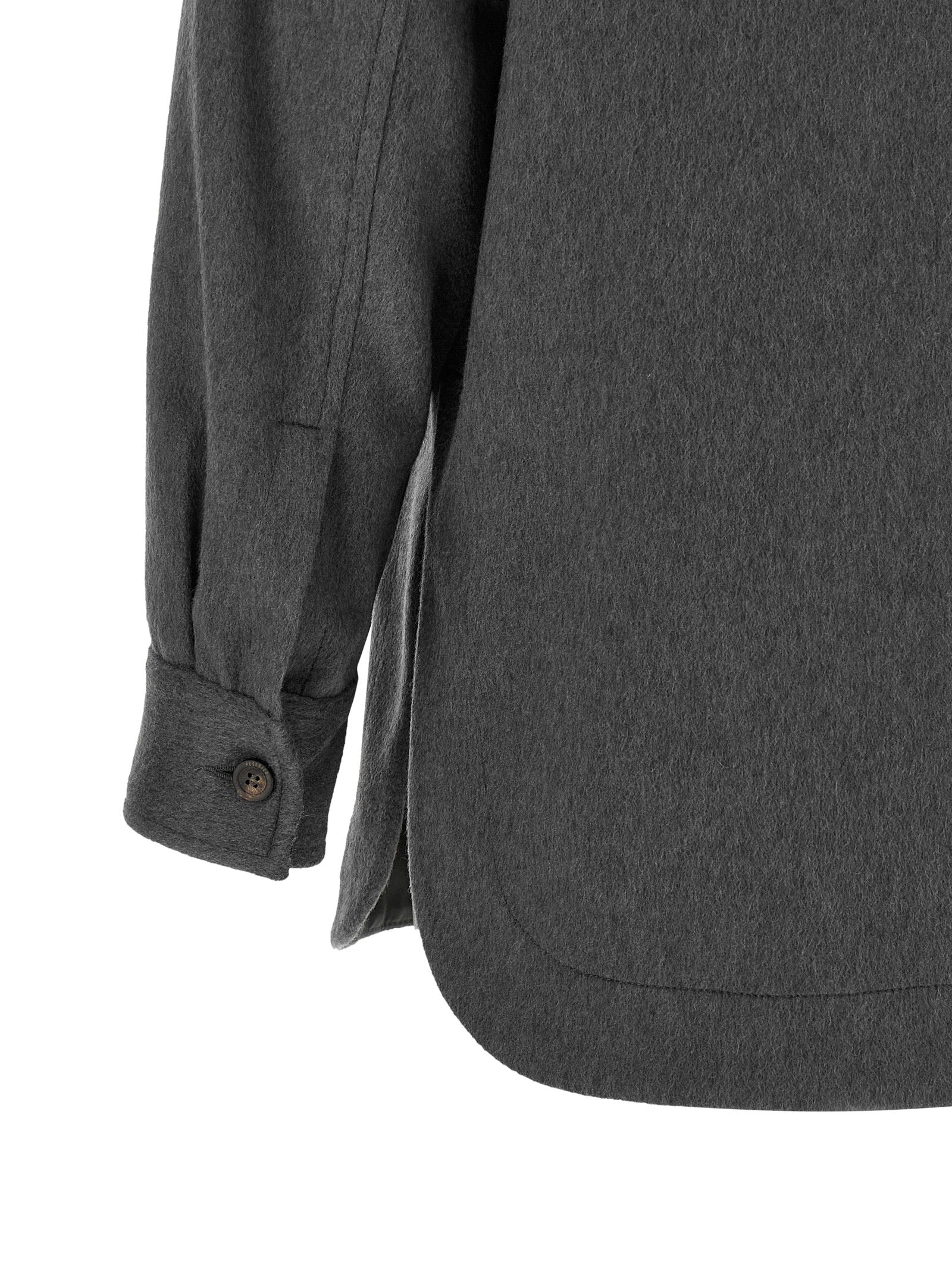 Peserico Gray Virgin Wool Blouse - Timeless Luxury Elegance