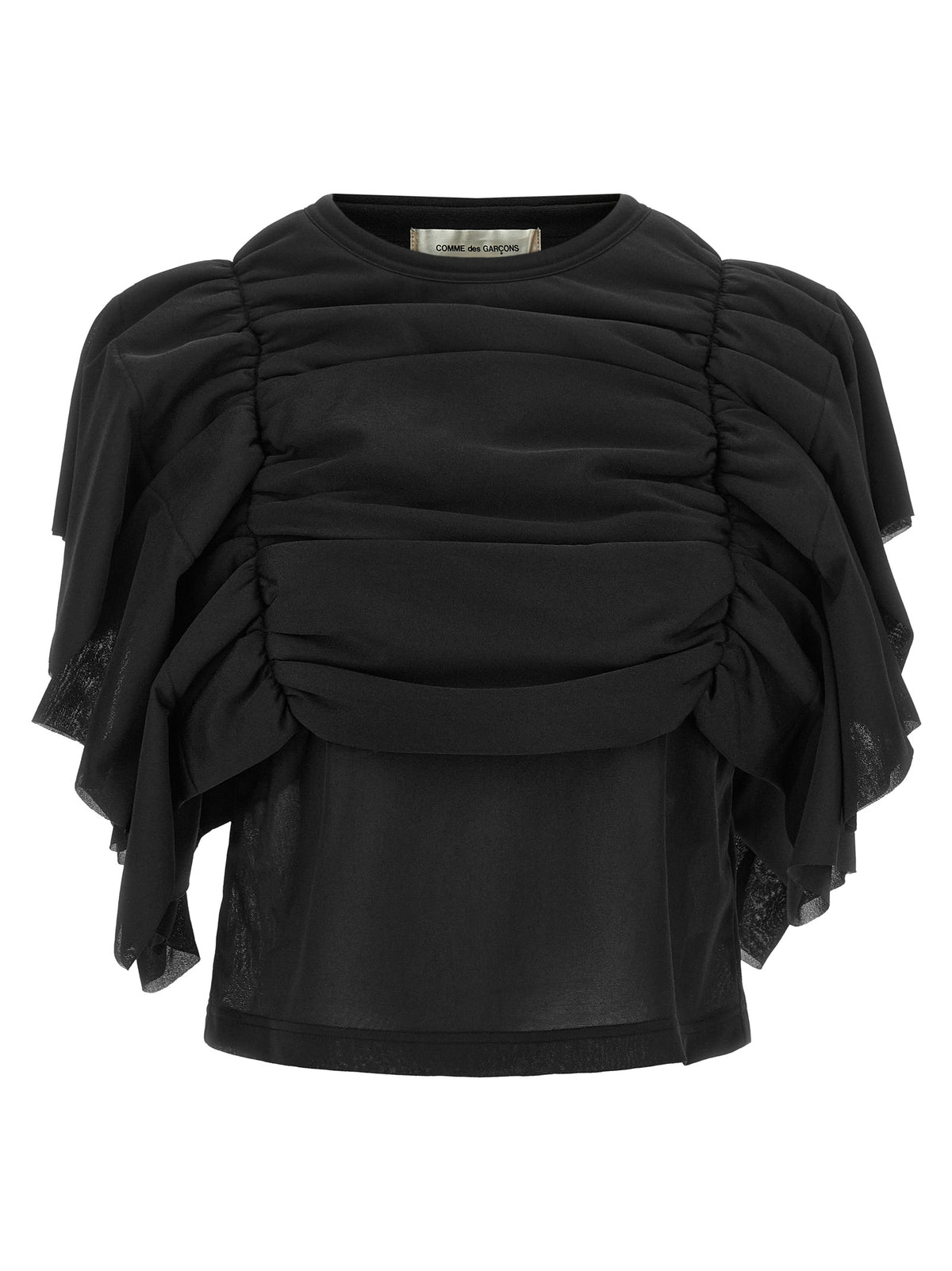 Comme Des Garçons Architectural Black Ruffle Shirt - Luxury Redefined