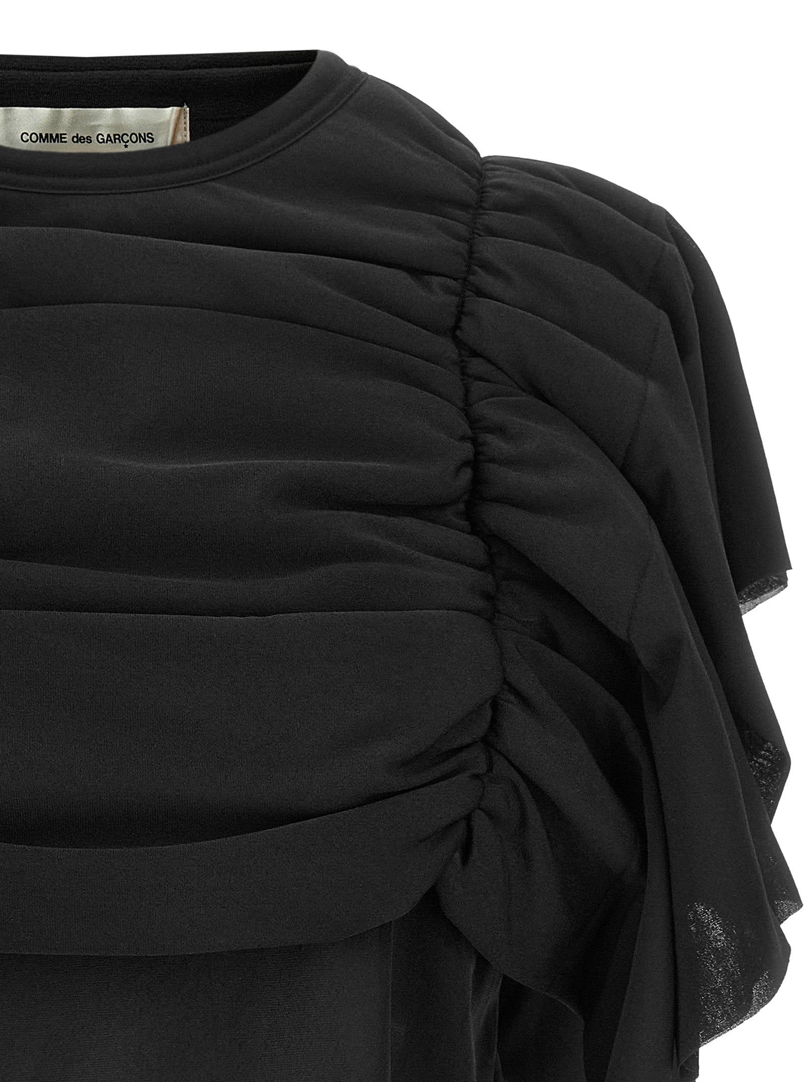 Comme Des Garçons Black Architectural Ruffle Shirt - Luxury Redefined