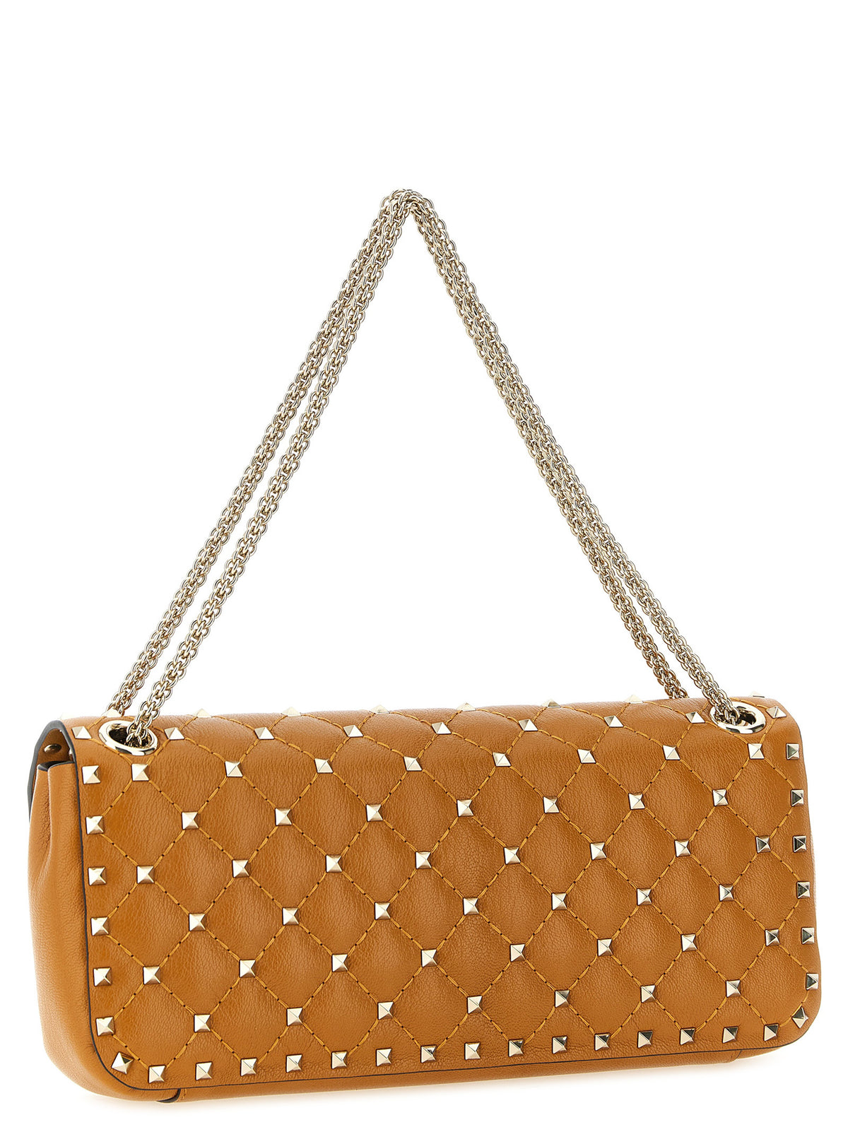 Valentino Garavani Rockstud Spike Orange Goatskin Shoulder Bag