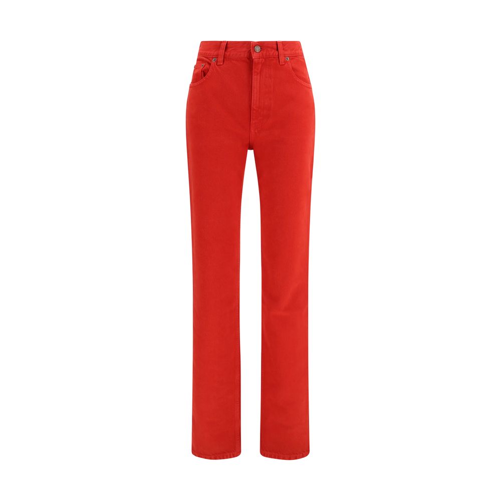 Chloé Red Cotton Casual Pants - Timeless Elegance Redefined