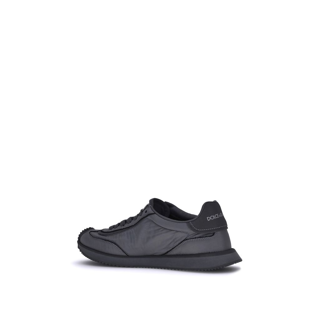 Dolce & Gabbana Black Fabric Athletic Sneakers for Luxe Living