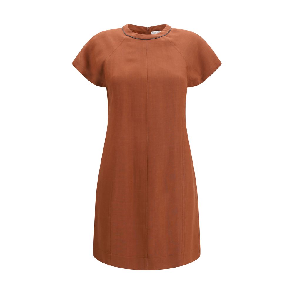 Brunello Cucinelli Brown Midi Dress - Timeless Elegance Redefined