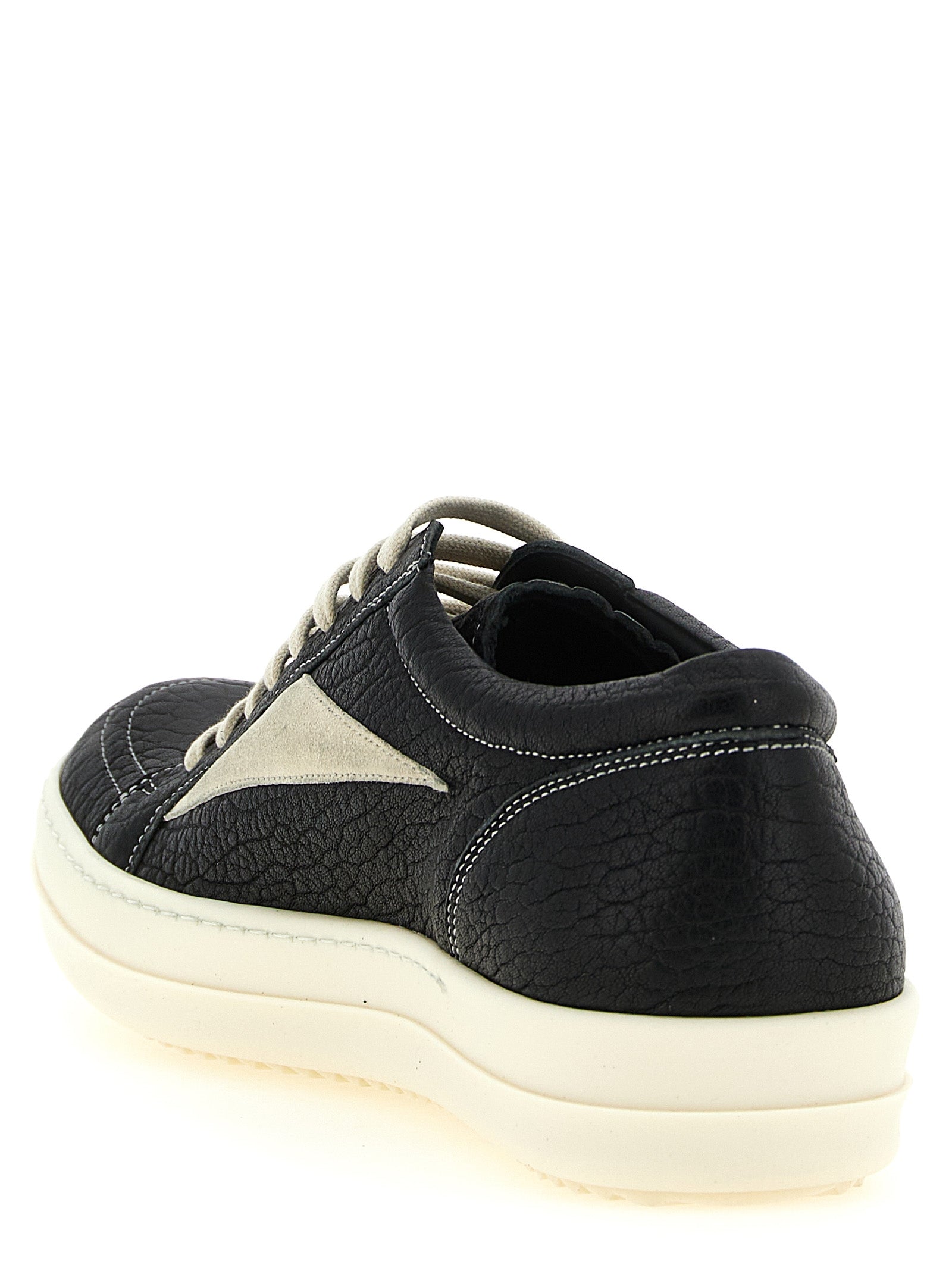 Rick Owens Bicolor Lamb Leather Low Top Sneakers