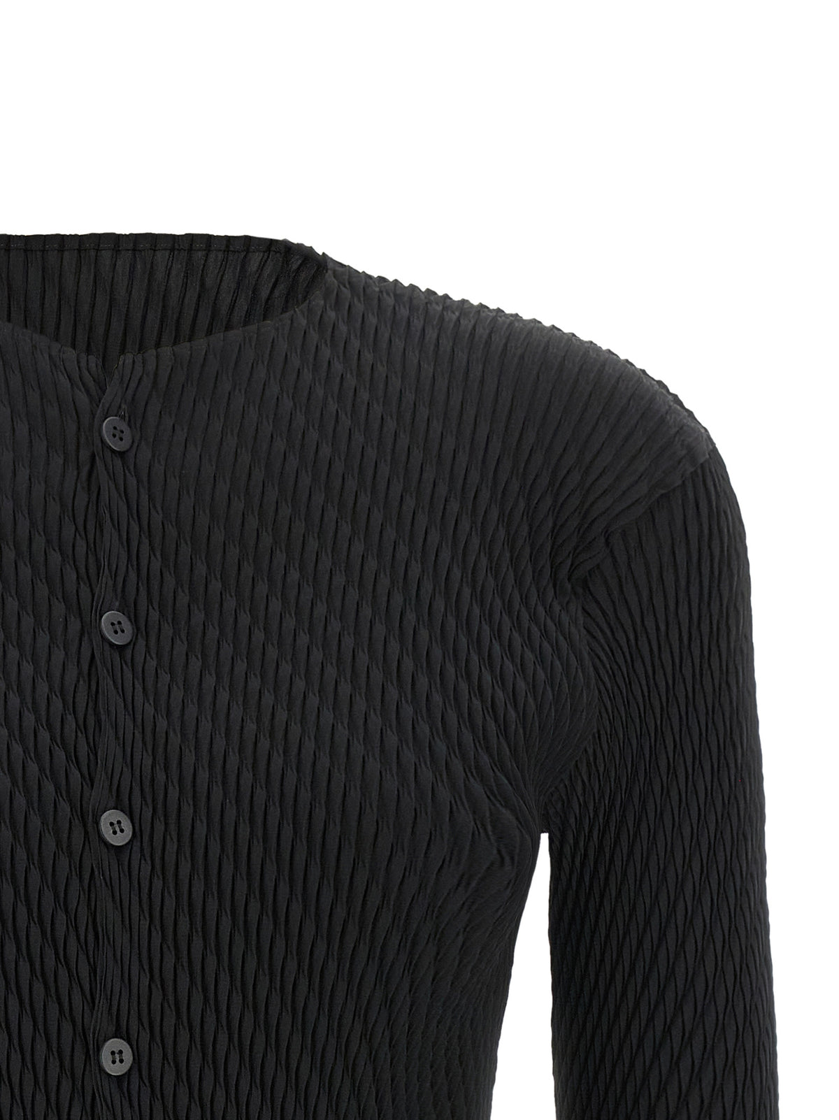 Issey Miyake Black Polyester Cardigan