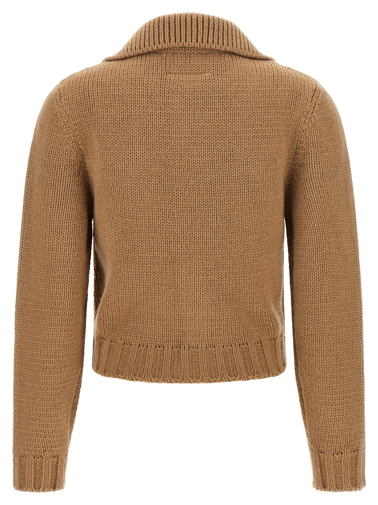 MM6 Maison Margiela Beige Wool Cardigan