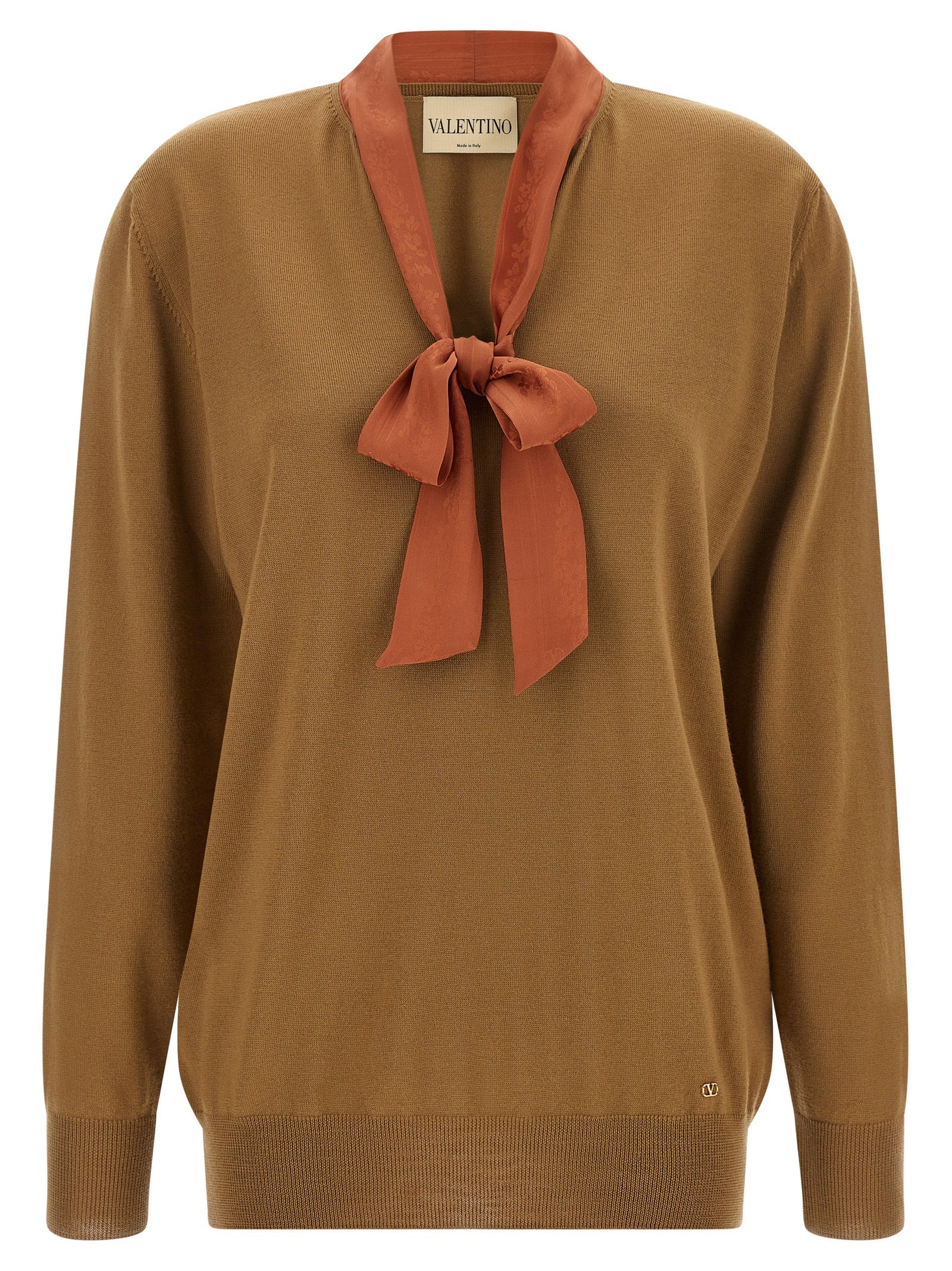 Indulge in the exquisite Valentino Garavani Brown Cashmere Cardigan, a timeless piece crafted from luxurious cashmere, embodying sophistication and effortless elegance.