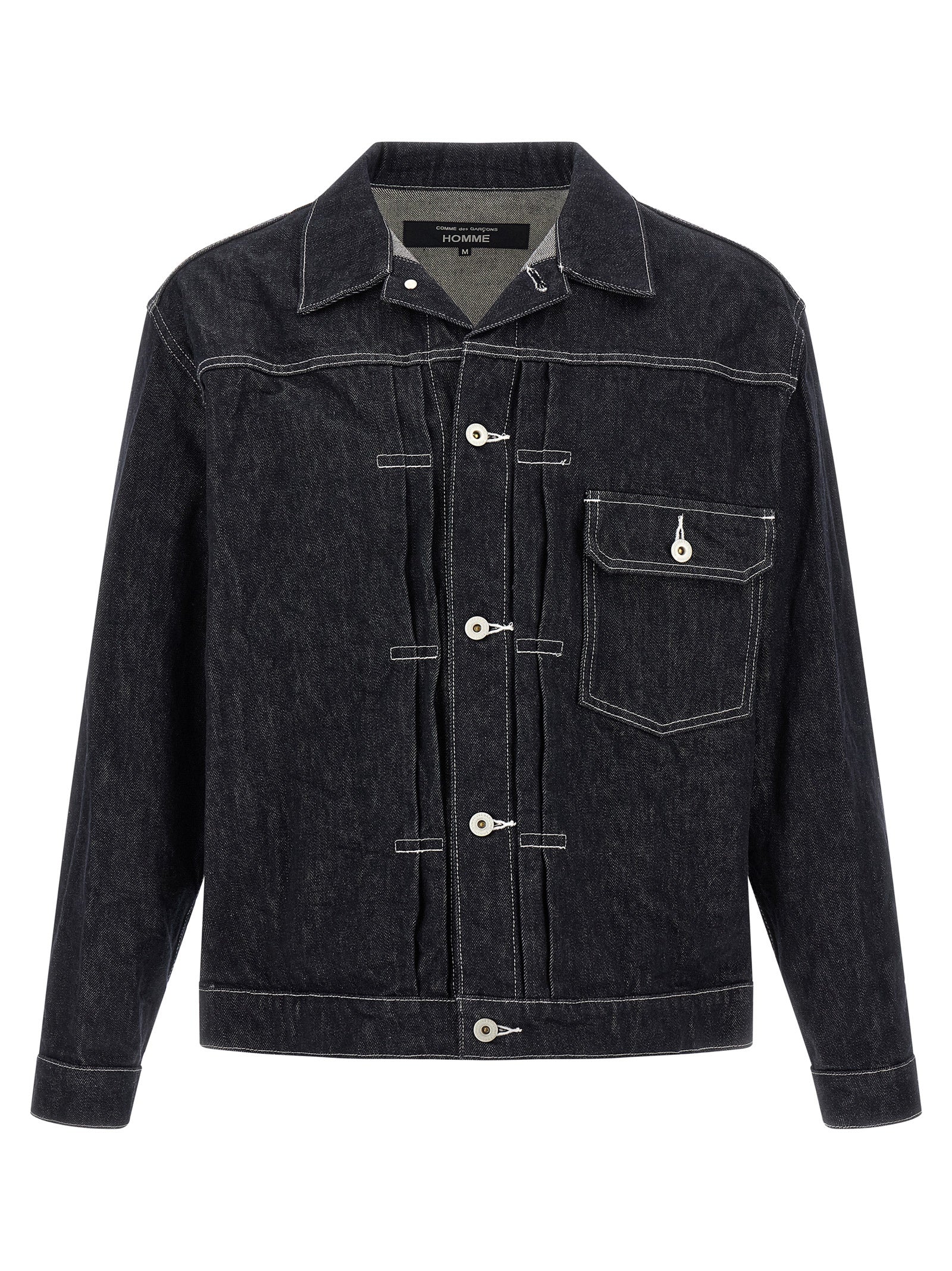 Discover the Comme Des Garçons Blue Cotton Denim Jacket, a masterpiece of avant-garde design and Japanese craftsmanship that redefines luxury workwear.