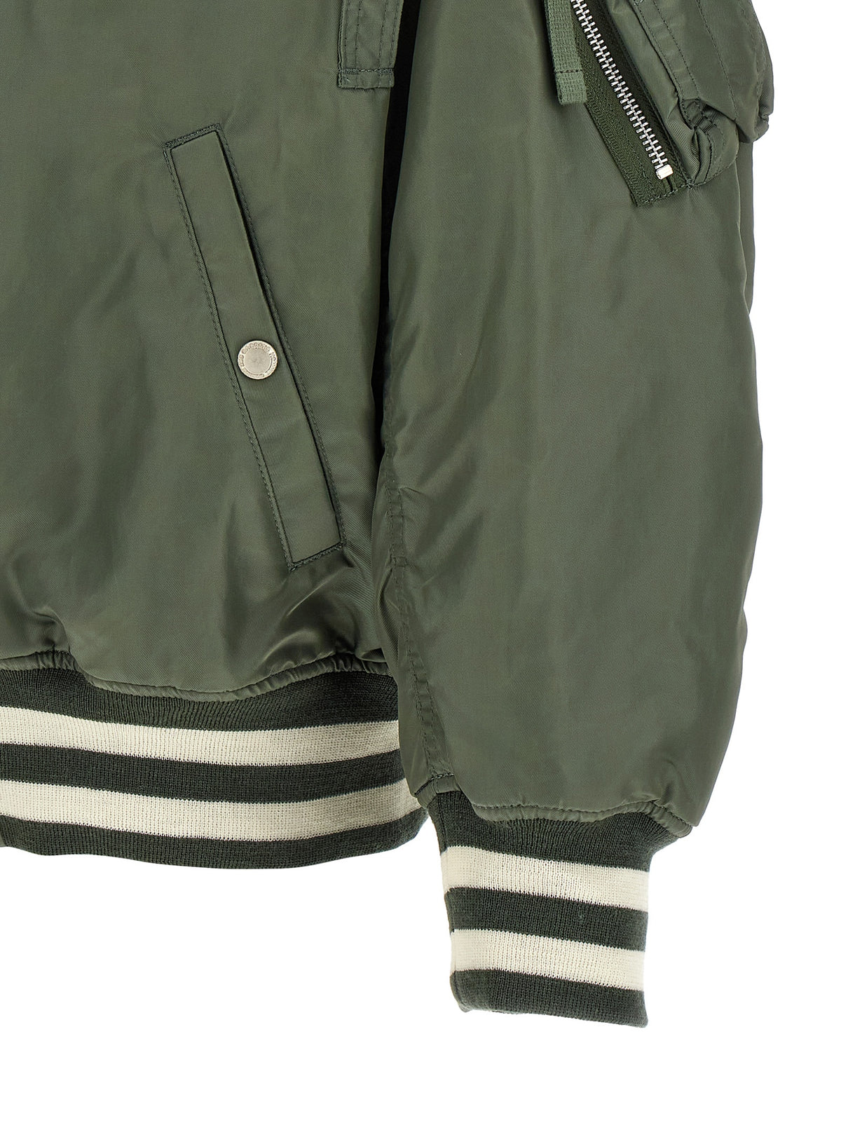 Elevate your style with the Comme Des Garçons Bicolor Nylon Bomber, a luxurious blend of modern design and timeless sophistication, crafted for discerning tastes.