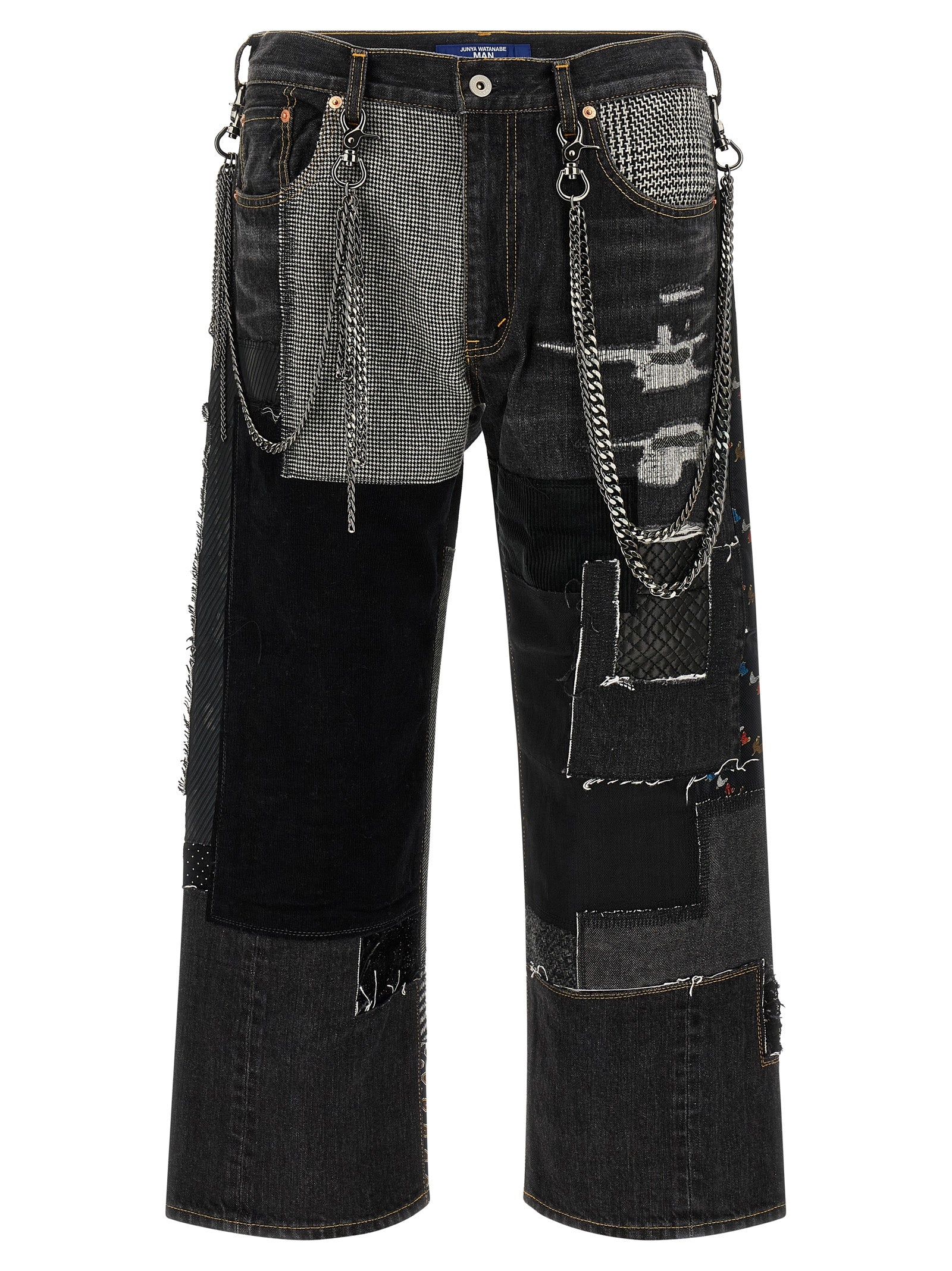 Discover the avant-garde allure of Junya Watanabe's Blue Cotton Jeans, where bold patchwork and exquisite craftsmanship redefine luxury denim for the discerning individual.