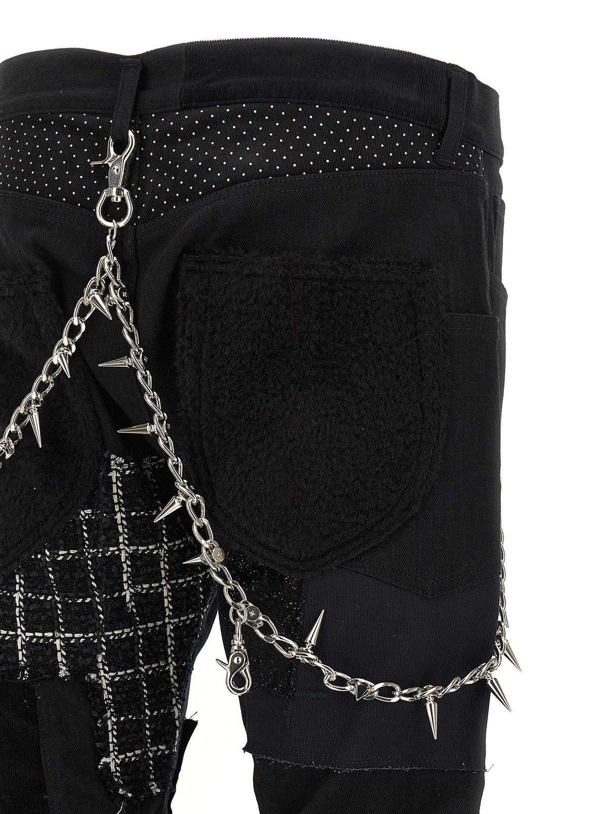 Experience the avant-garde allure of Junya Watanabe's Black Cotton Straight-Leg Jeans, where deconstructed elegance meets luxurious craftsmanship for a striking statement.