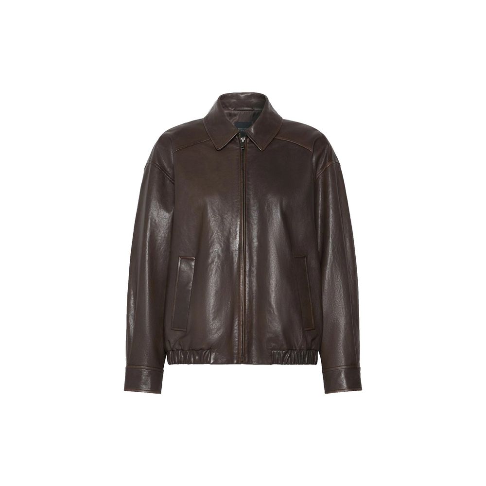 Max Mara Brown Lamb Leather Jacket - Timeless Luxury Elegance