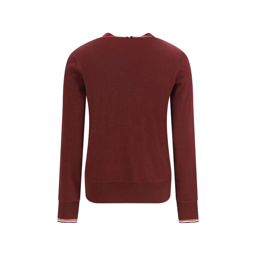Thom Browne Bordeaux Wool Cardigan - Timeless Luxury Elegance