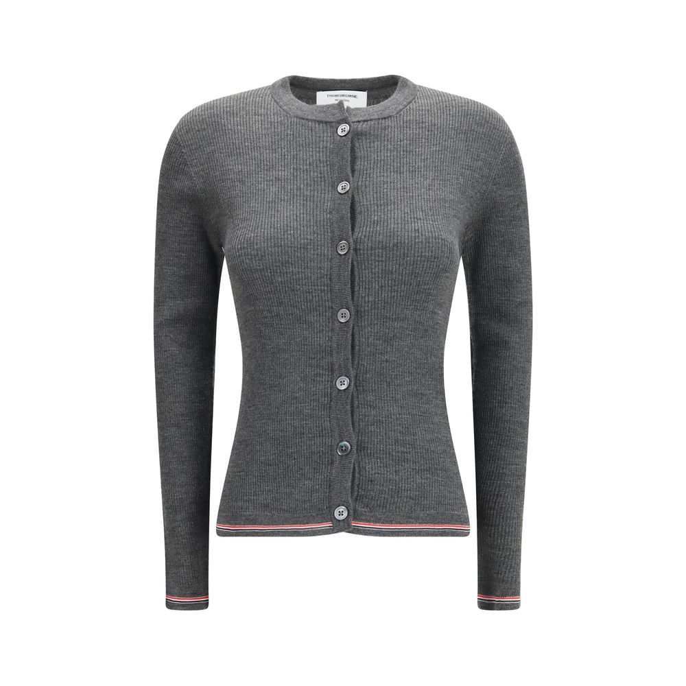Thom Browne Gray Wool Cardigan - Exquisite Merino Luxury