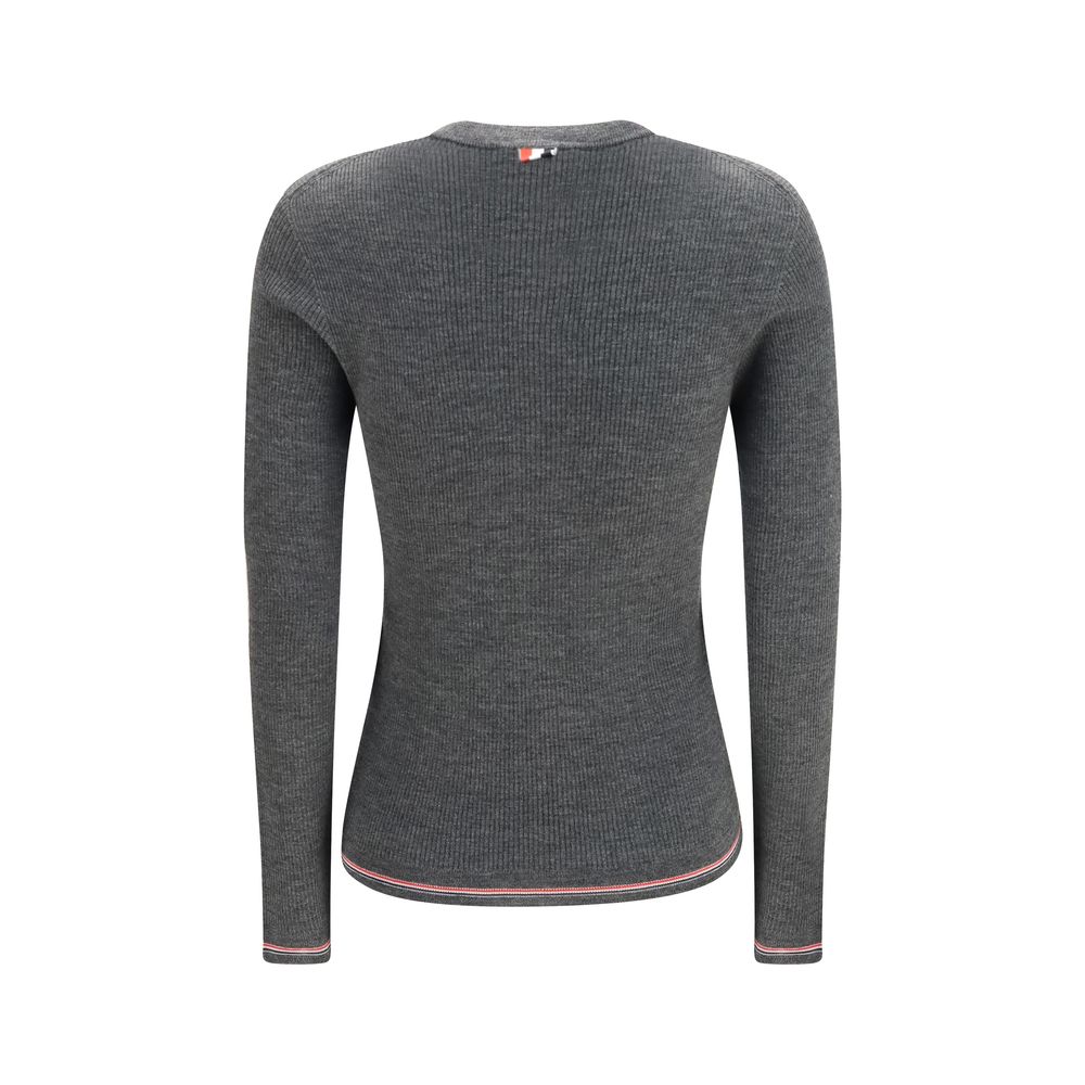 Thom Browne Gray Wool Cardigan - Exquisite Merino Luxury