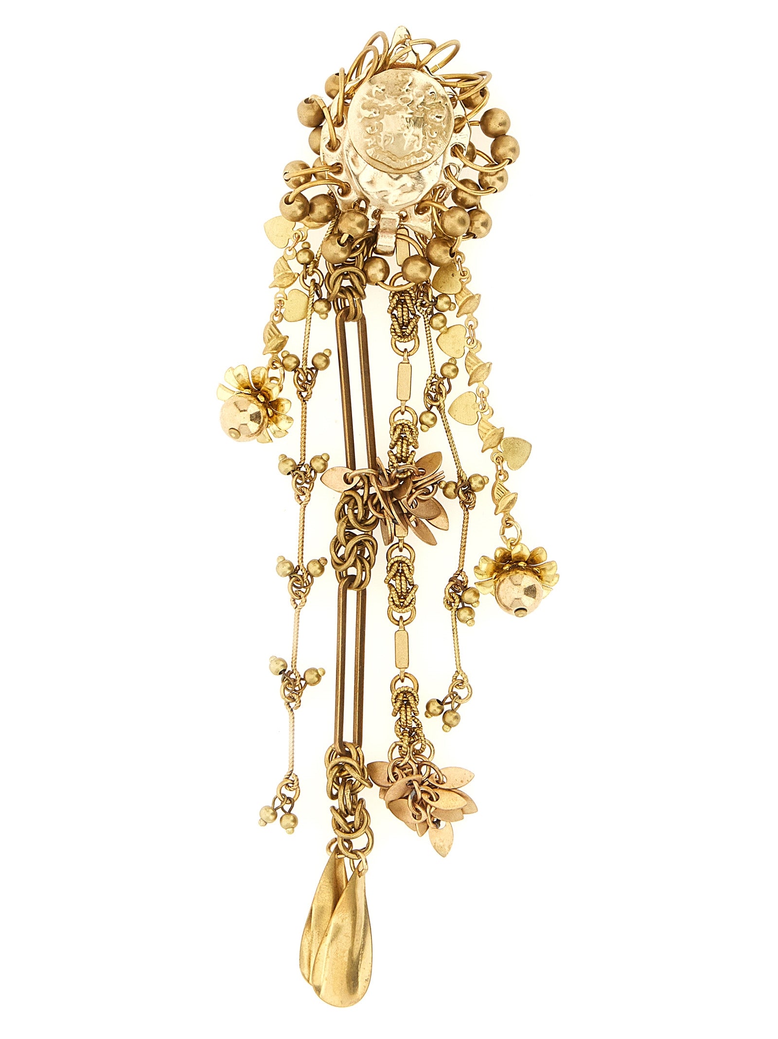 Dries Van Noten Gold Brass Brooch - Exquisite Italian Elegance