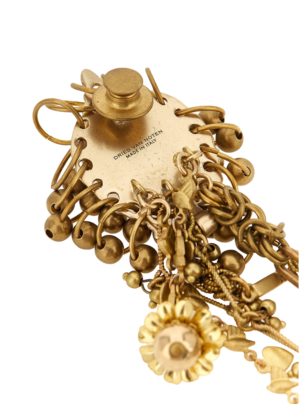 Dries Van Noten Gold Brass Brooch - Timeless Elegance Redefined