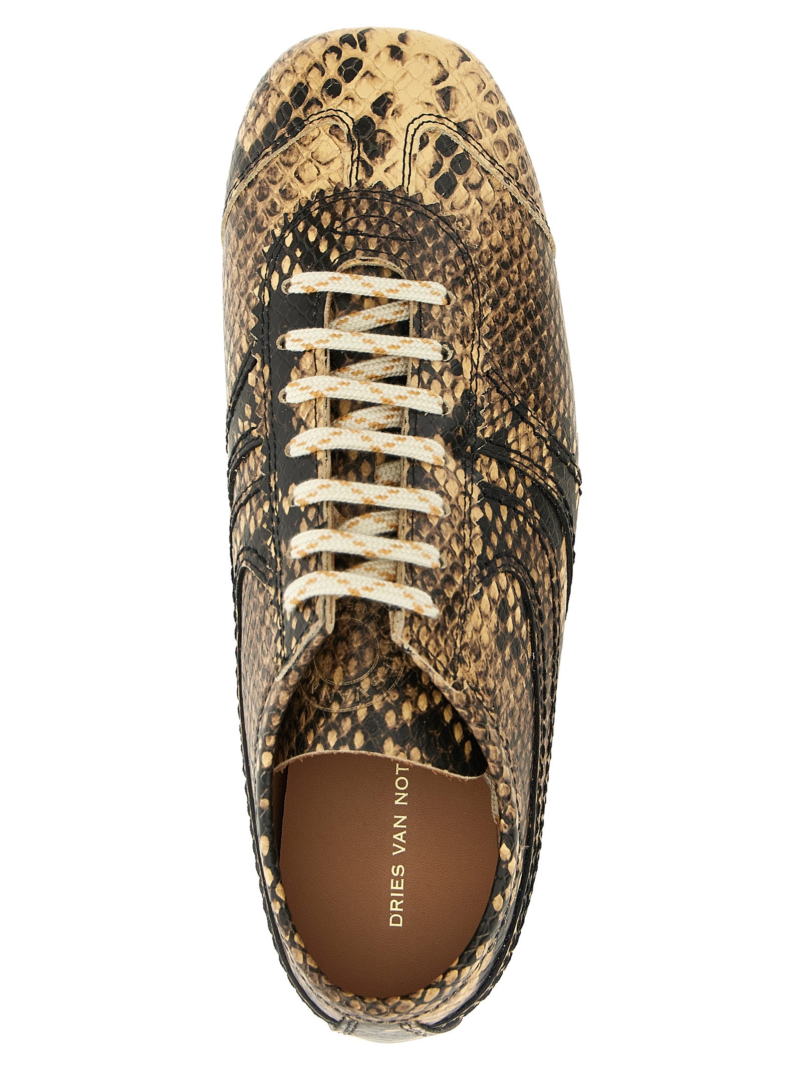 Dries Van Noten Beige Calfskin Low Top Sneakers - Luxurious Style