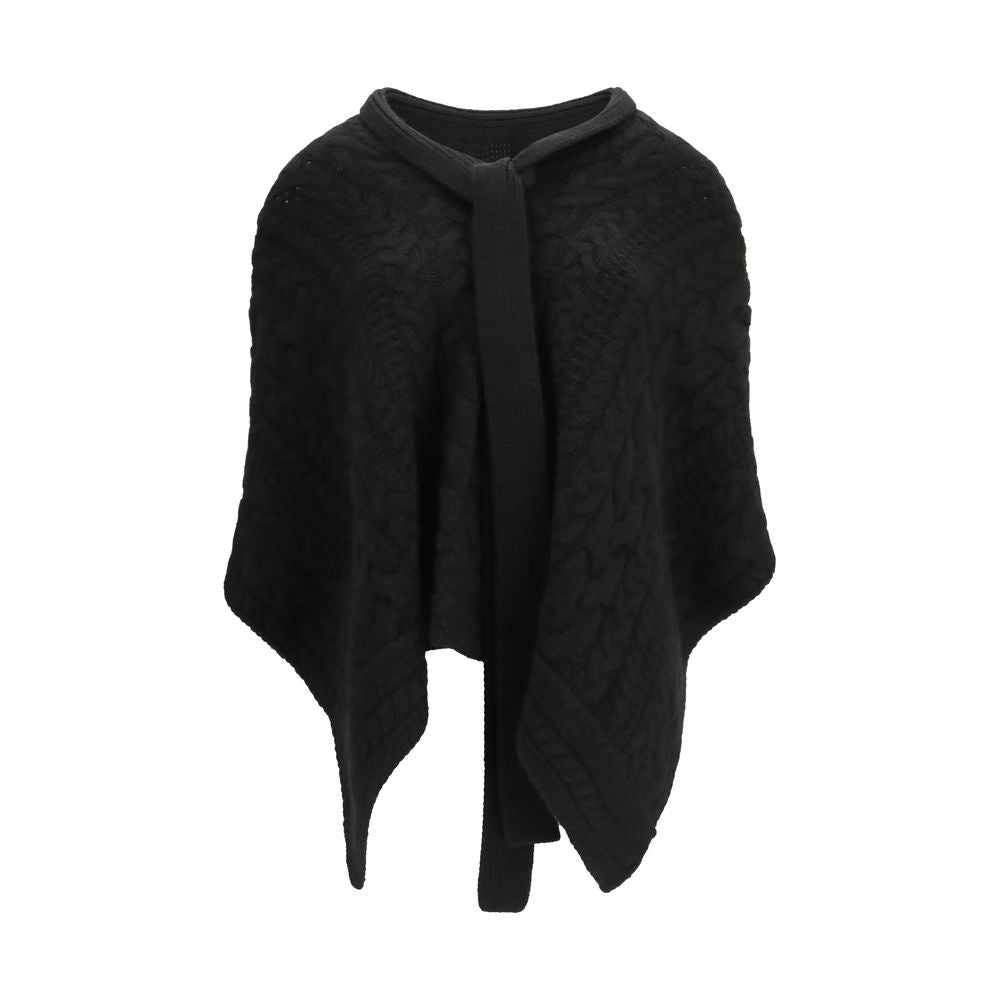 Ermanno Scervino Black Cashmere Cape - Luxurious Oversized Elegance