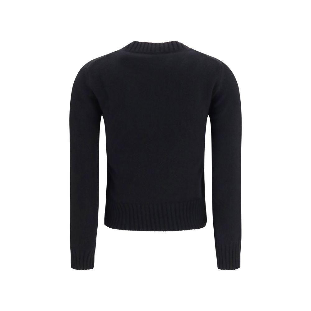 Ami Paris Black Wool Oves Aries Sweatshirt - Timeless Luxury