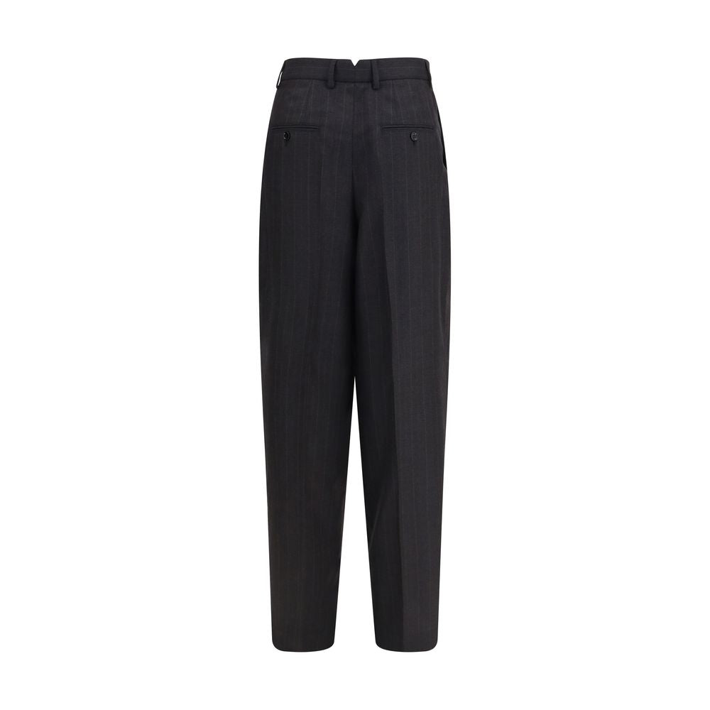 Ami Paris Black Wool Wide-Leg Dress Pants - Timeless Luxury