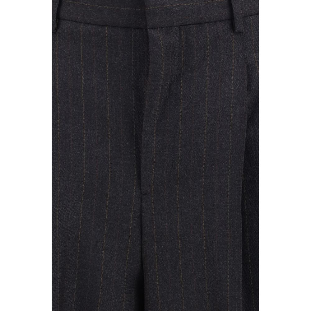 Ami Paris Black Wool Wide-Leg Dress Pants - Timeless Elegance