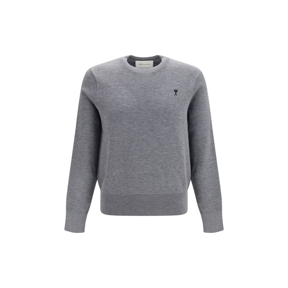 Ami Paris Gray Wool Oves Aries Sweatshirt - Timeless Luxury Style