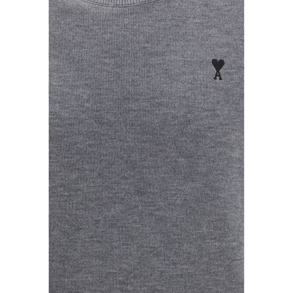 Ami Paris Gray Wool Oves Aries Sweatshirt - Timeless Luxury