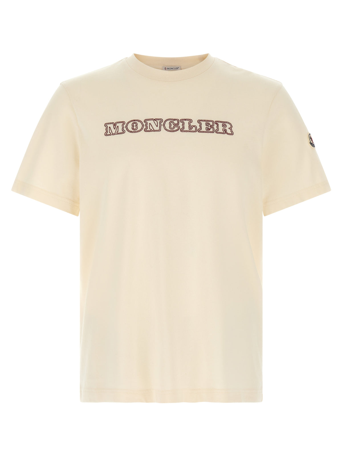 Elevate your everyday elegance with the Moncler White Cotton T-Shirt, a masterpiece of soft cotton and refined design, embodying sophistication and timeless allure.