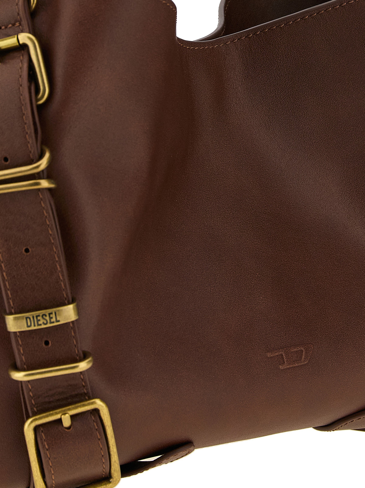 Diesel D-One Handbag - Timeless Elegance in Chestnut Cowhide
