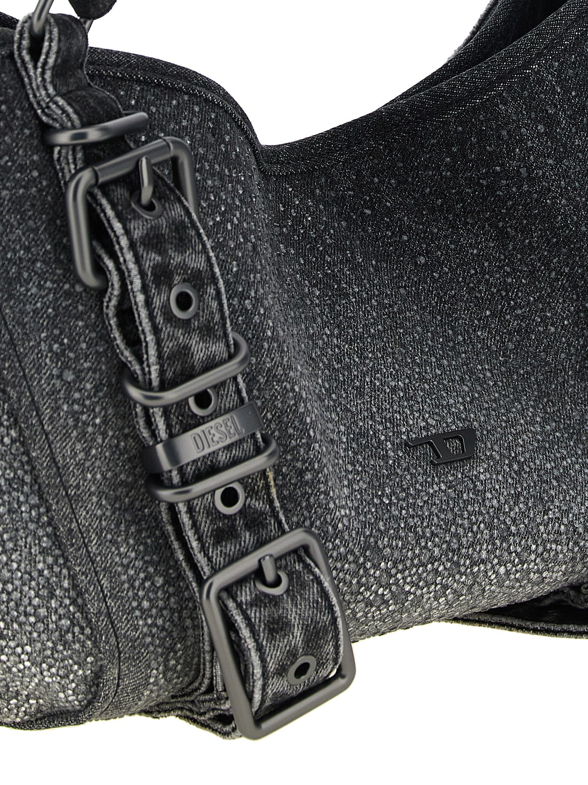 Diesel D-One Handbag - Luxurious Black Cotton Denim Elegance