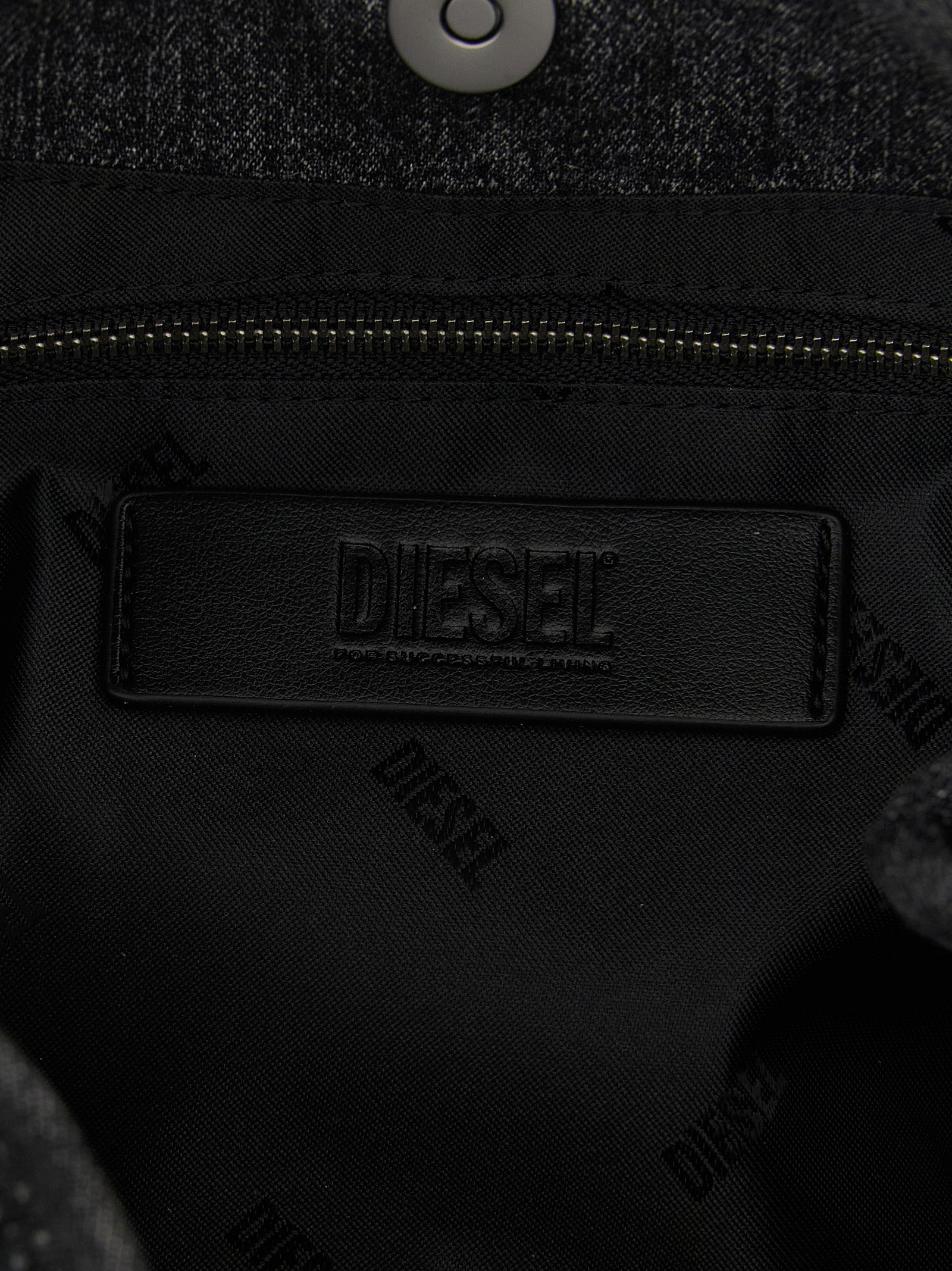 Diesel D-One Black Cotton Handbag - Elevate Your Elegance