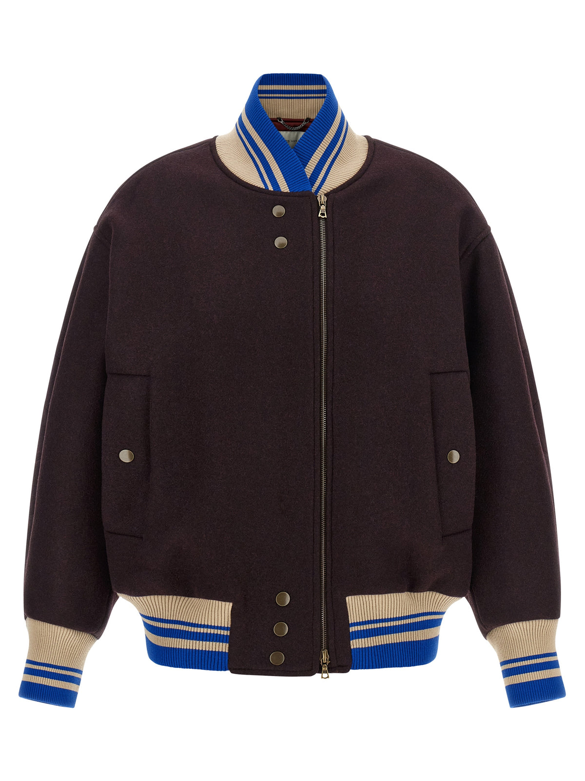 Dries Van Noten Purple Wool Bomber Jacket - Elevate Your Elegance