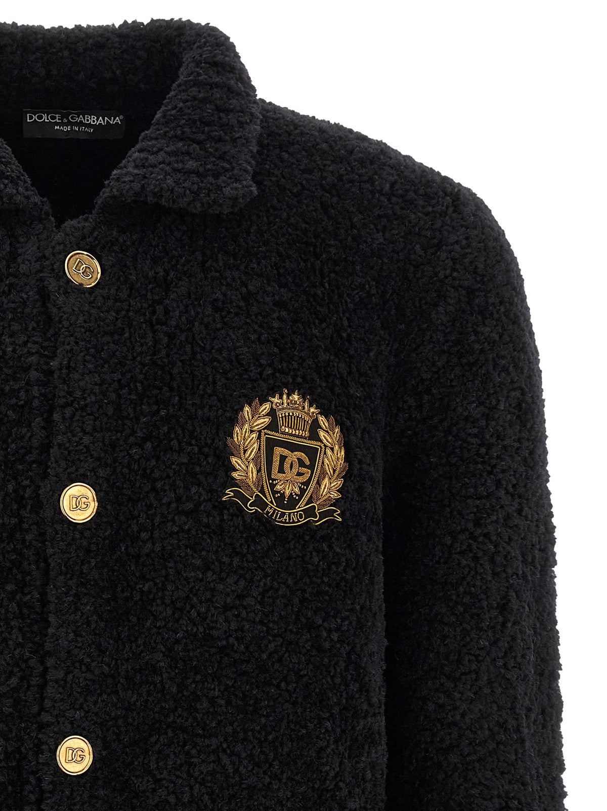 Dolce & Gabbana Black Alpaca Leather Cardigan - Timeless Luxury