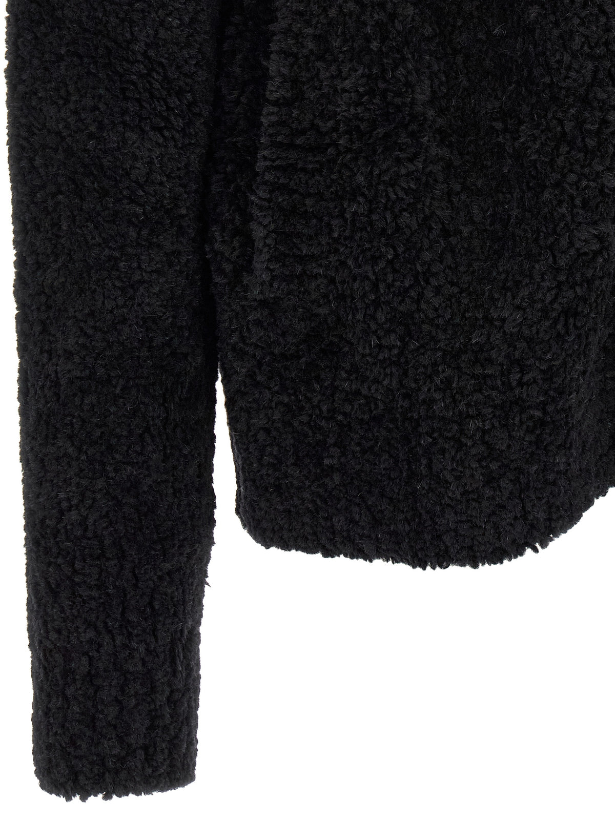 Dolce & Gabbana Black Alpaca Leather Cardigan - Timeless Luxury