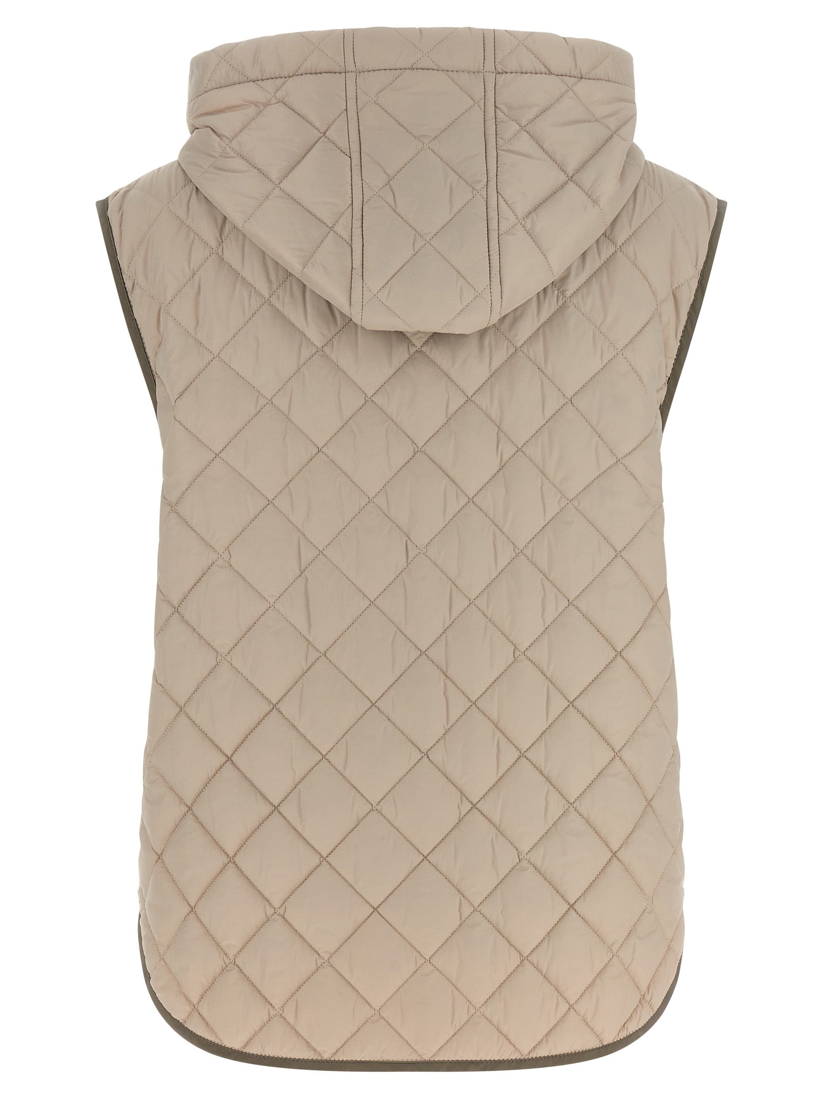 Brunello Cucinelli Beige Polyamide Sleeveless Jacket