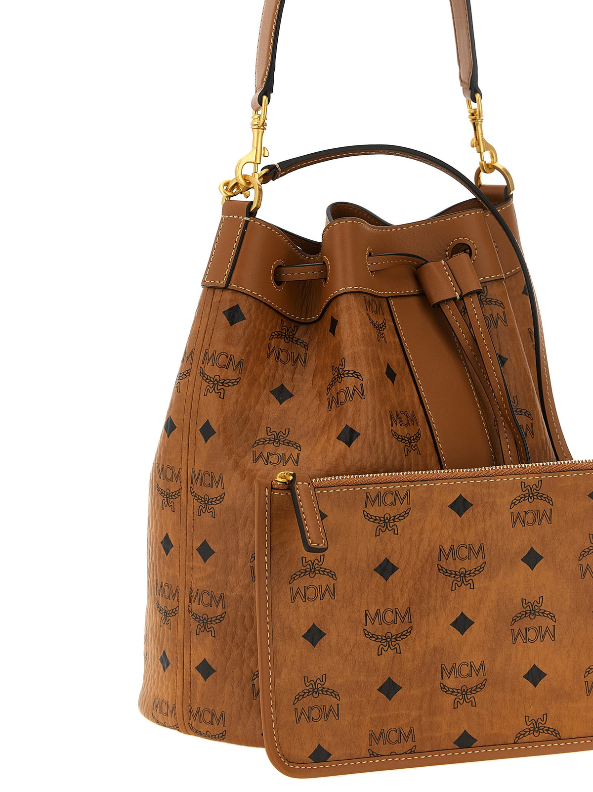 MCM Brown Polyethylene Shoulder Bag - Dessau Collection Luxury