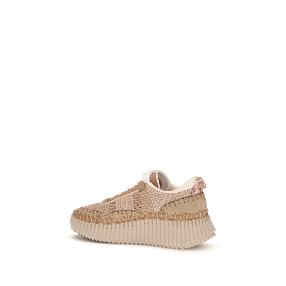 Chloé Nama Sneakers: Luxe Beige Athletic Elegance in Recycled Materials