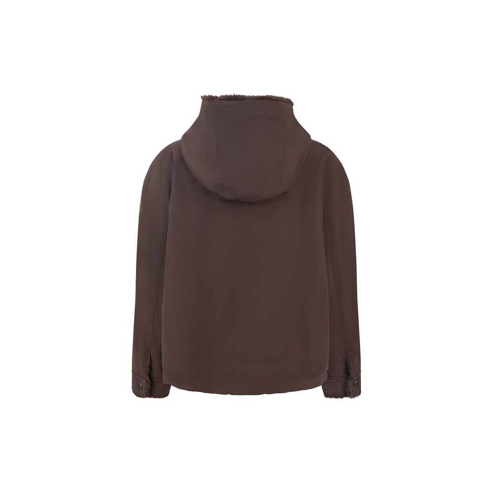 Max Mara Brown Cotton Full-Length Jacket