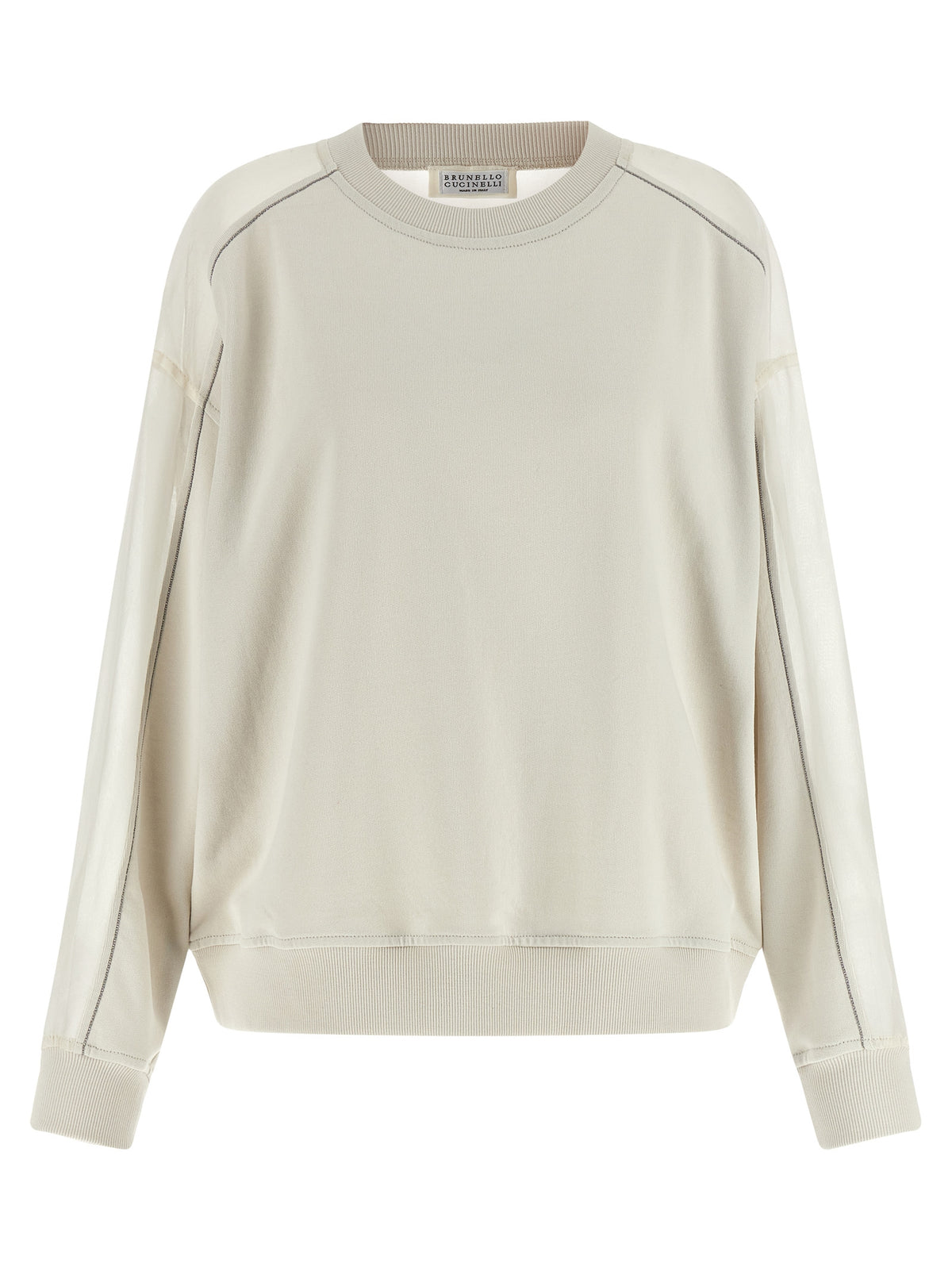 Brunello Cucinelli White Cotton Sweatshirt - Timeless Luxury Wear
