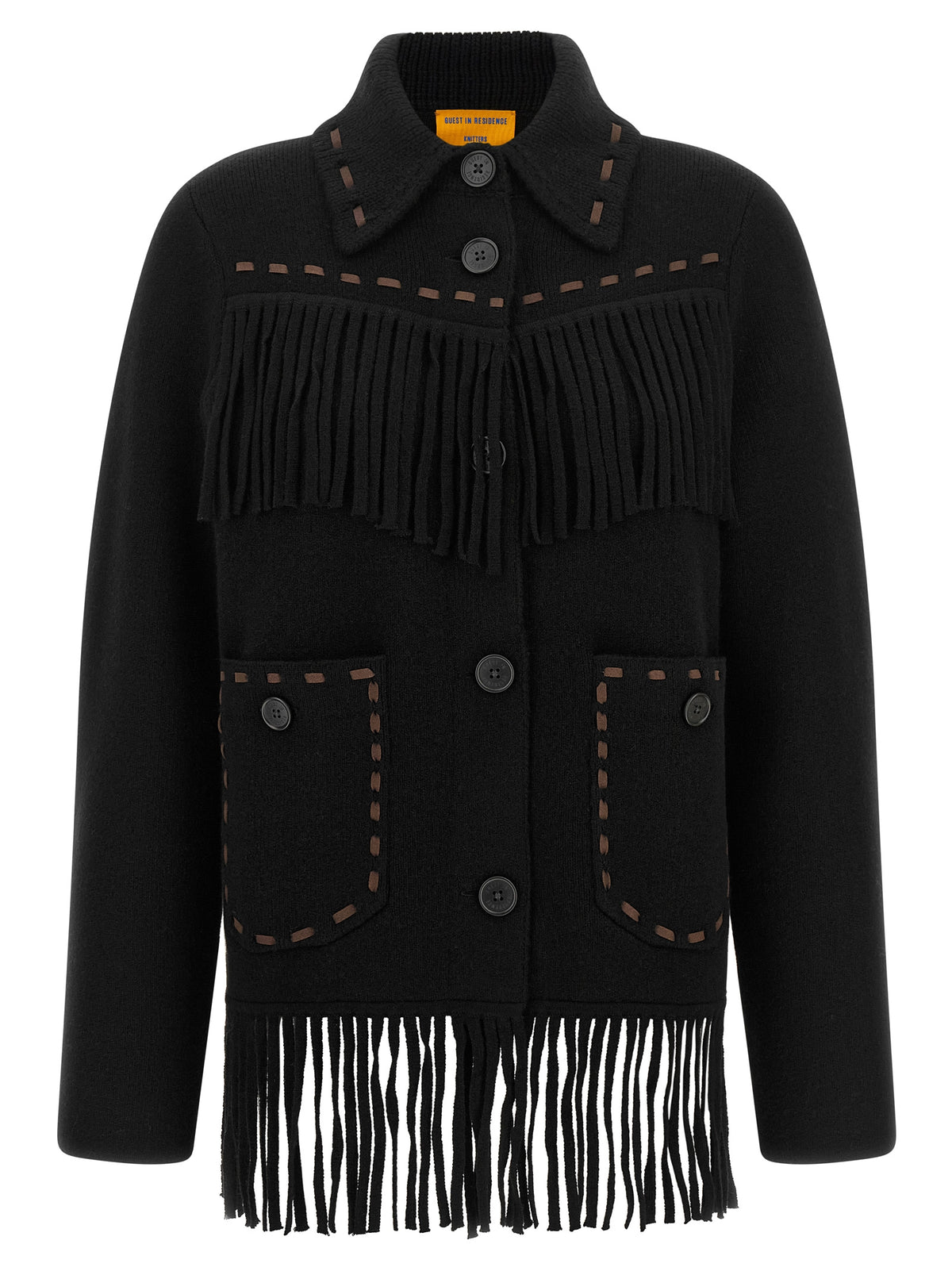 Guest in Residence Black Wool Full-Length Jacket