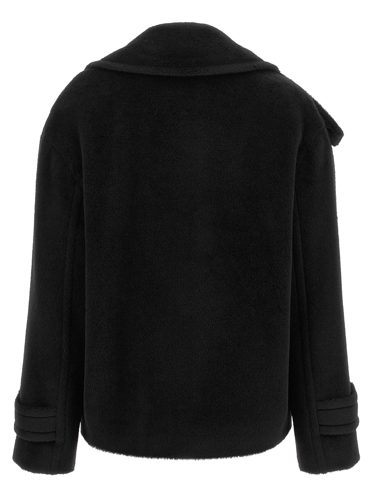 Tagliatore Black Alpaca Leather Coat - Timeless Luxury Redefined
