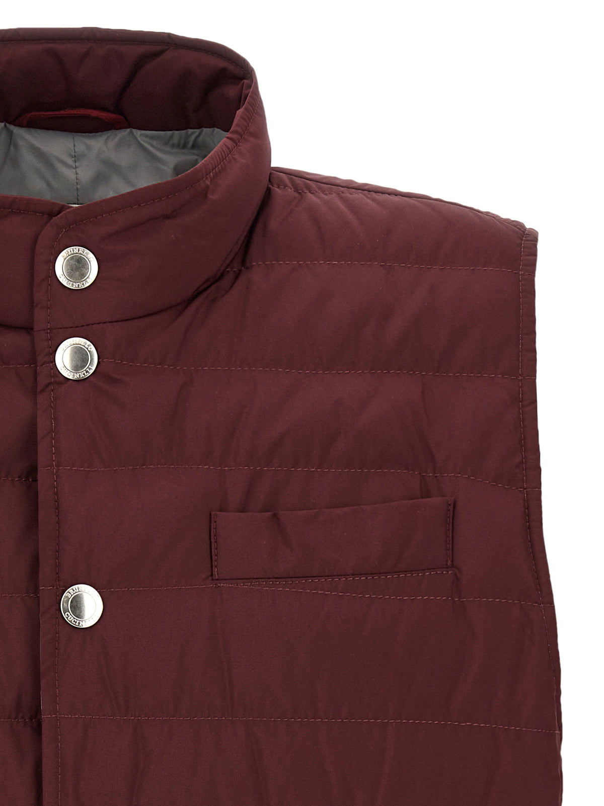 Brunello Cucinelli Bordeaux Sleeveless Jacket - Timeless Luxury