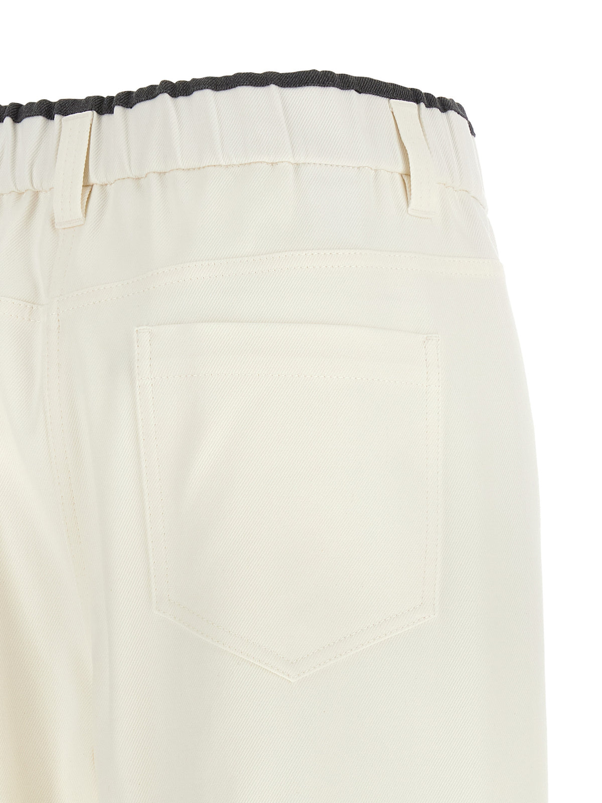 Brunello Cucinelli White Cotton Casual Pants - Everyday Elegance